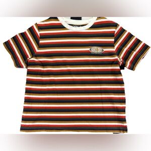 Santa Cruz Striped T Shirt Women's Medium Multicolor Skater Y2K Boho Skateboard